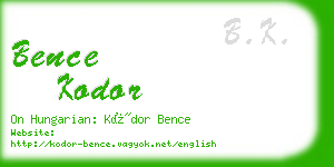 bence kodor business card